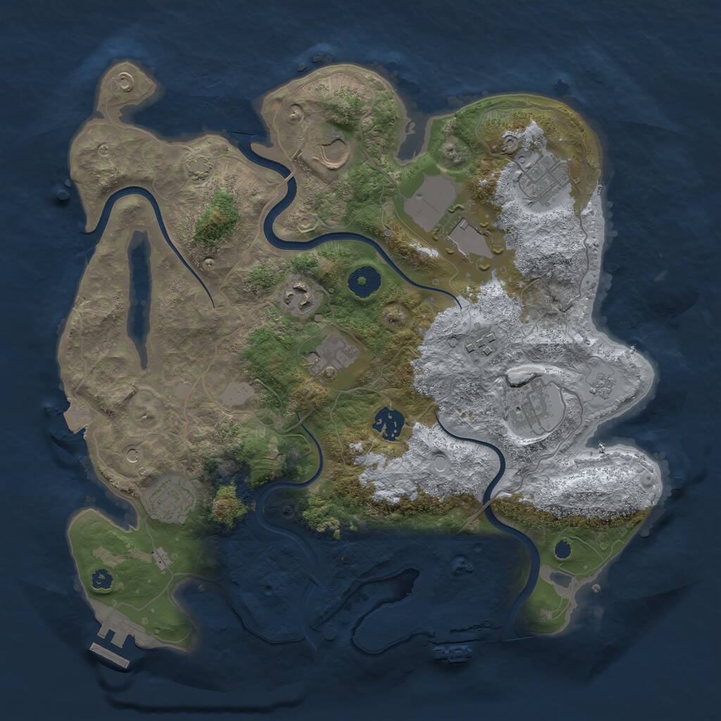 Rust Map: Procedural Map, Size: 3500, Seed: 258651879, 15 Monuments