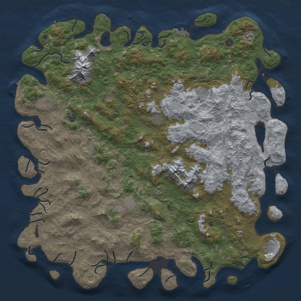 Rust Map: Procedural Map, Size: 5999, Seed: 7692095, 20 Monuments