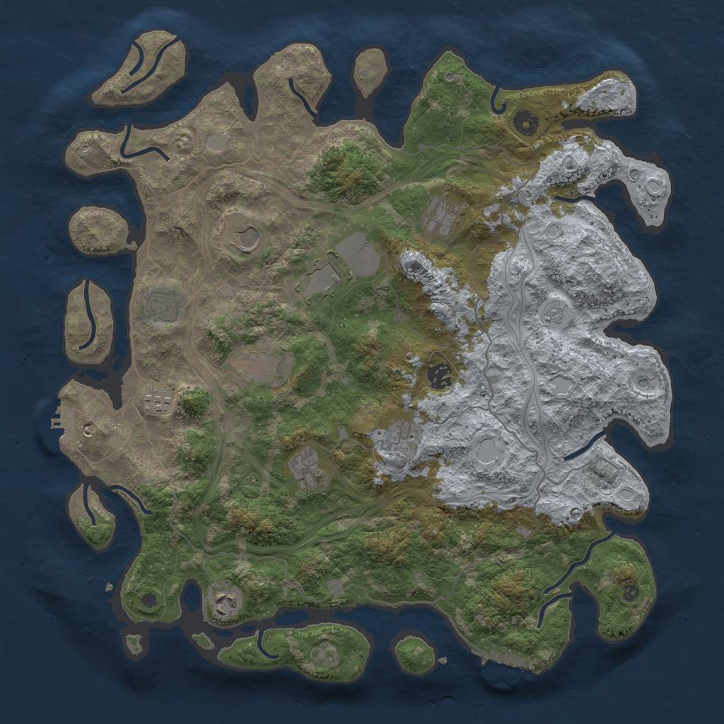 Rust Map: Procedural Map, Size: 4250, Seed: 60096, 19 Monuments