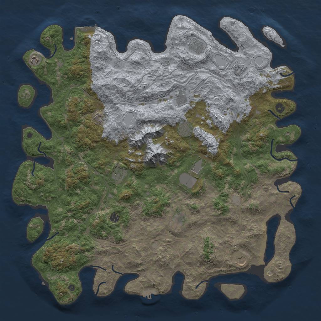 Rust Map: Procedural Map, Size: 5100, Seed: 1, 20 Monuments