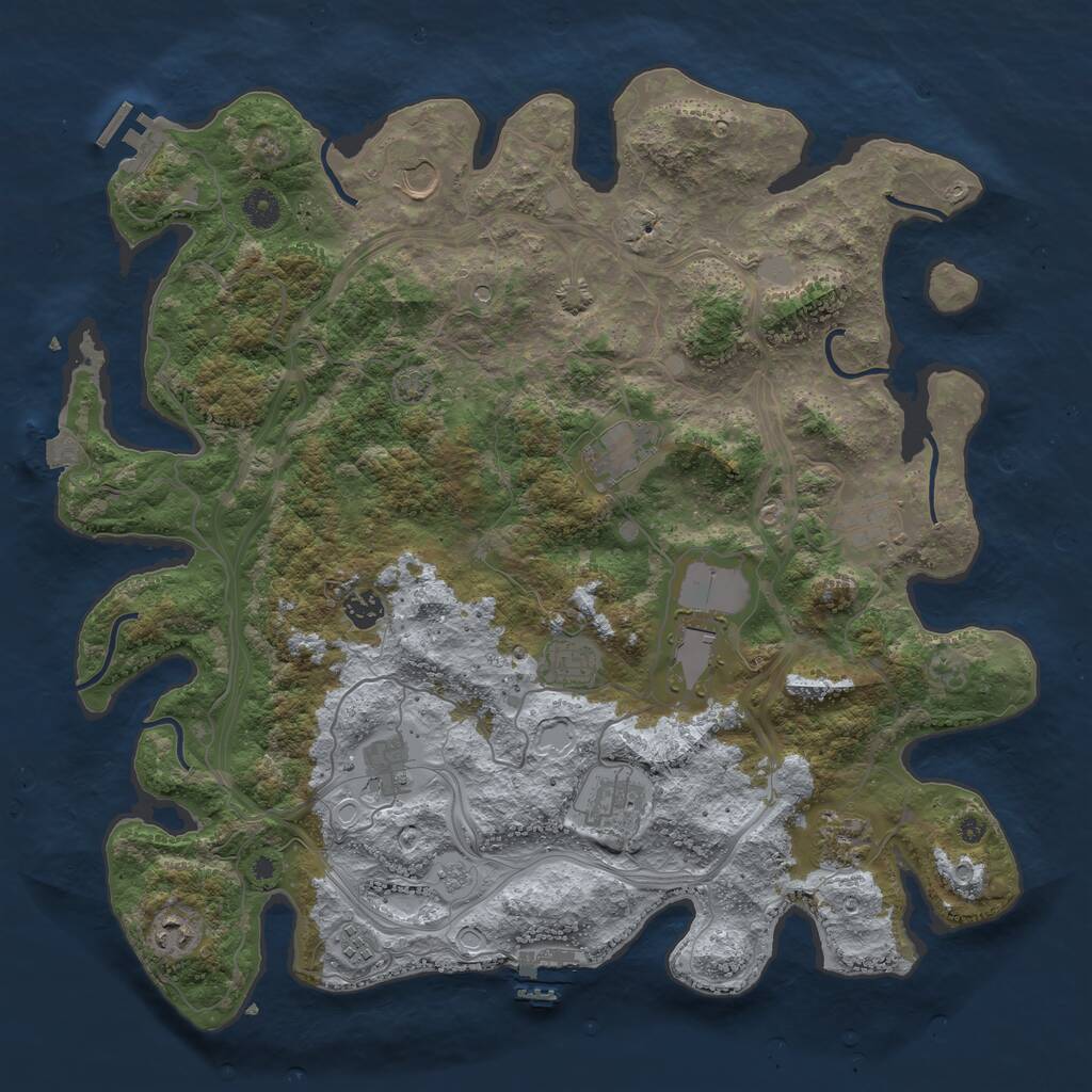 Rust Map: Procedural Map, Size: 4250, Seed: 43868, 17 Monuments