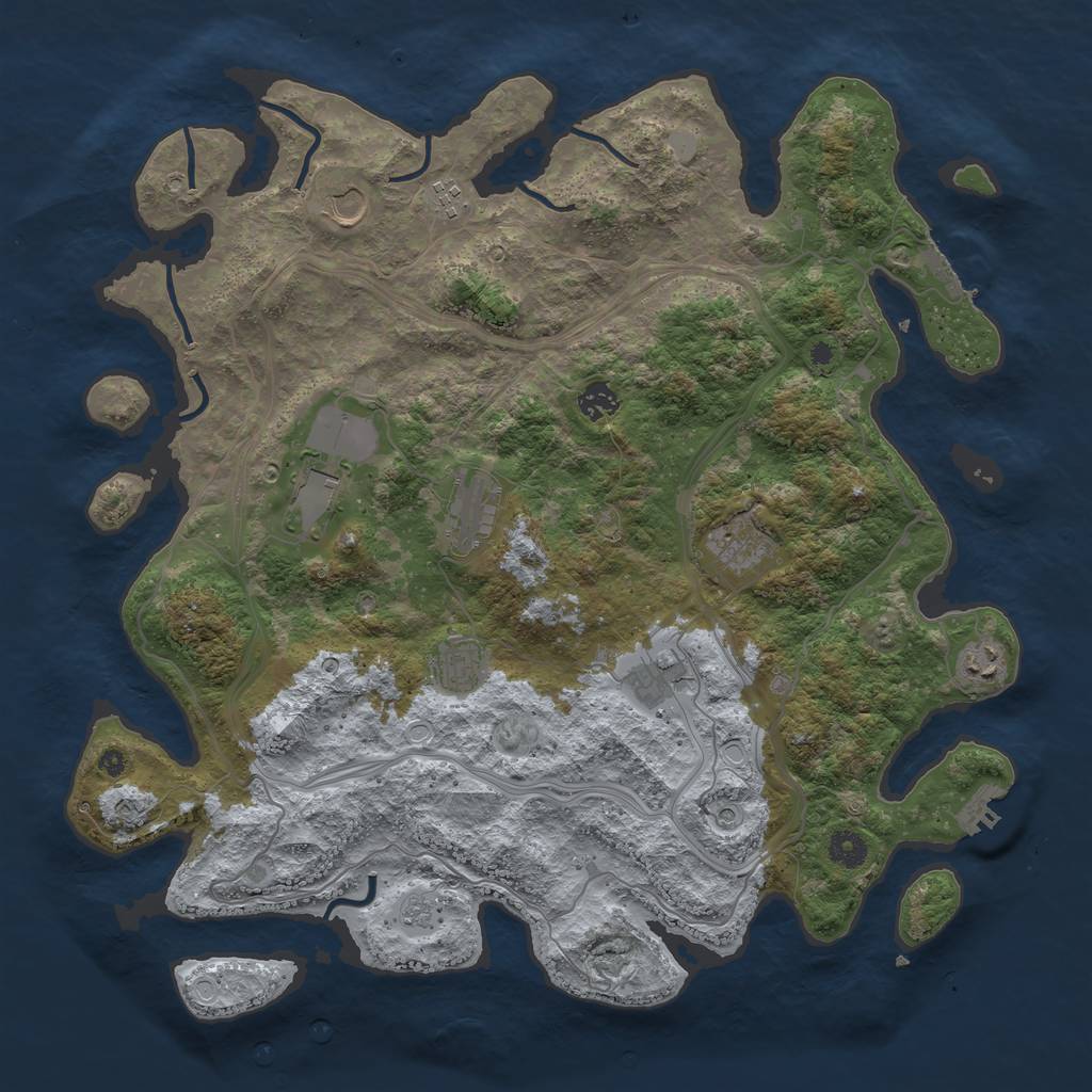 Rust Map: Procedural Map, Size: 4250, Seed: 93778, 18 Monuments