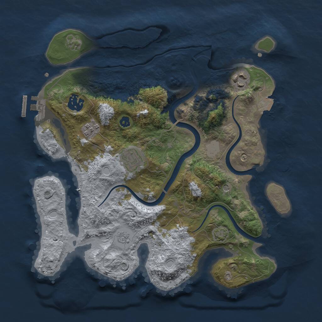 Rust Map: Procedural Map, Size: 3000, Seed: 120300193, 9 Monuments