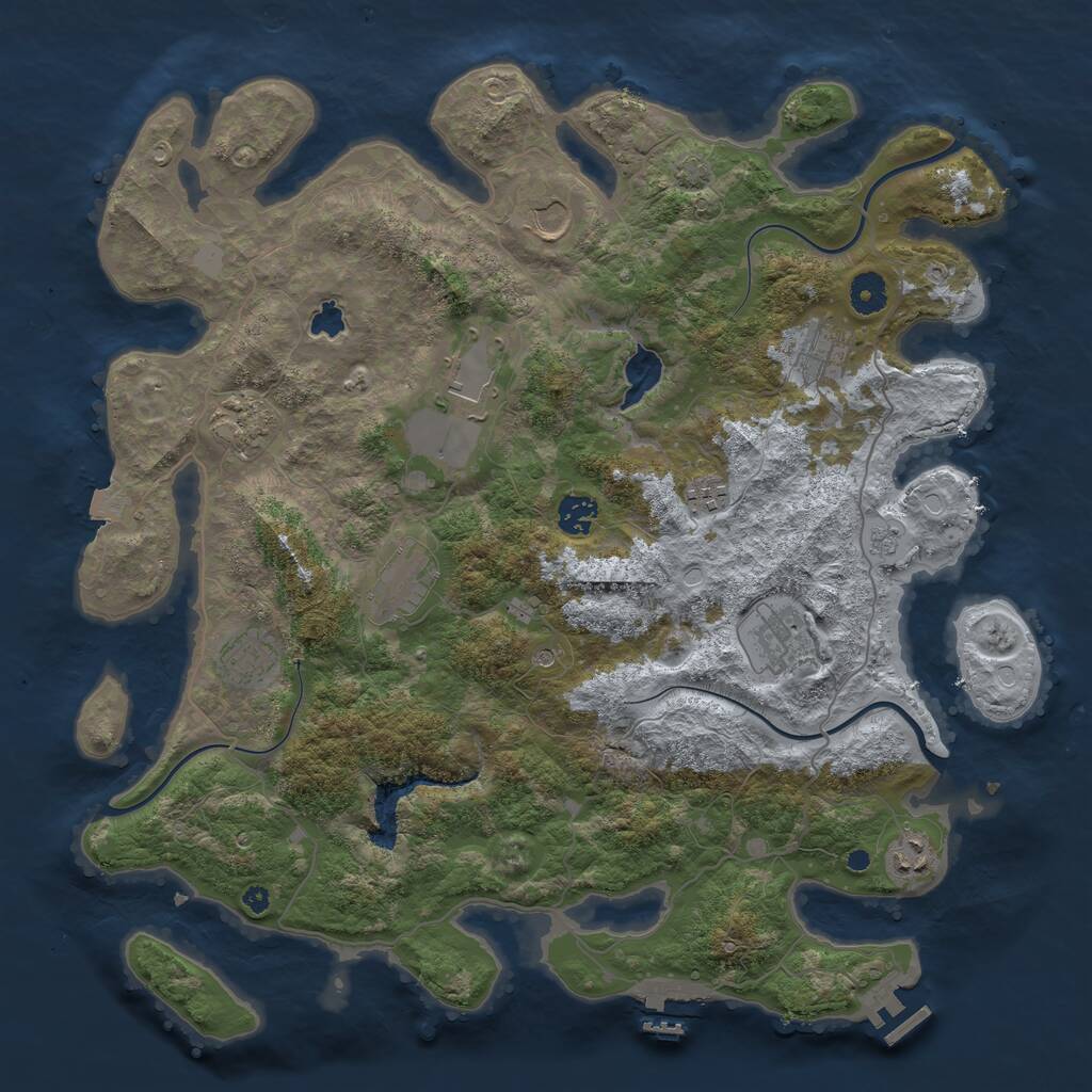 Rust Map: Procedural Map, Size: 4096, Seed: 328660615, 16 Monuments
