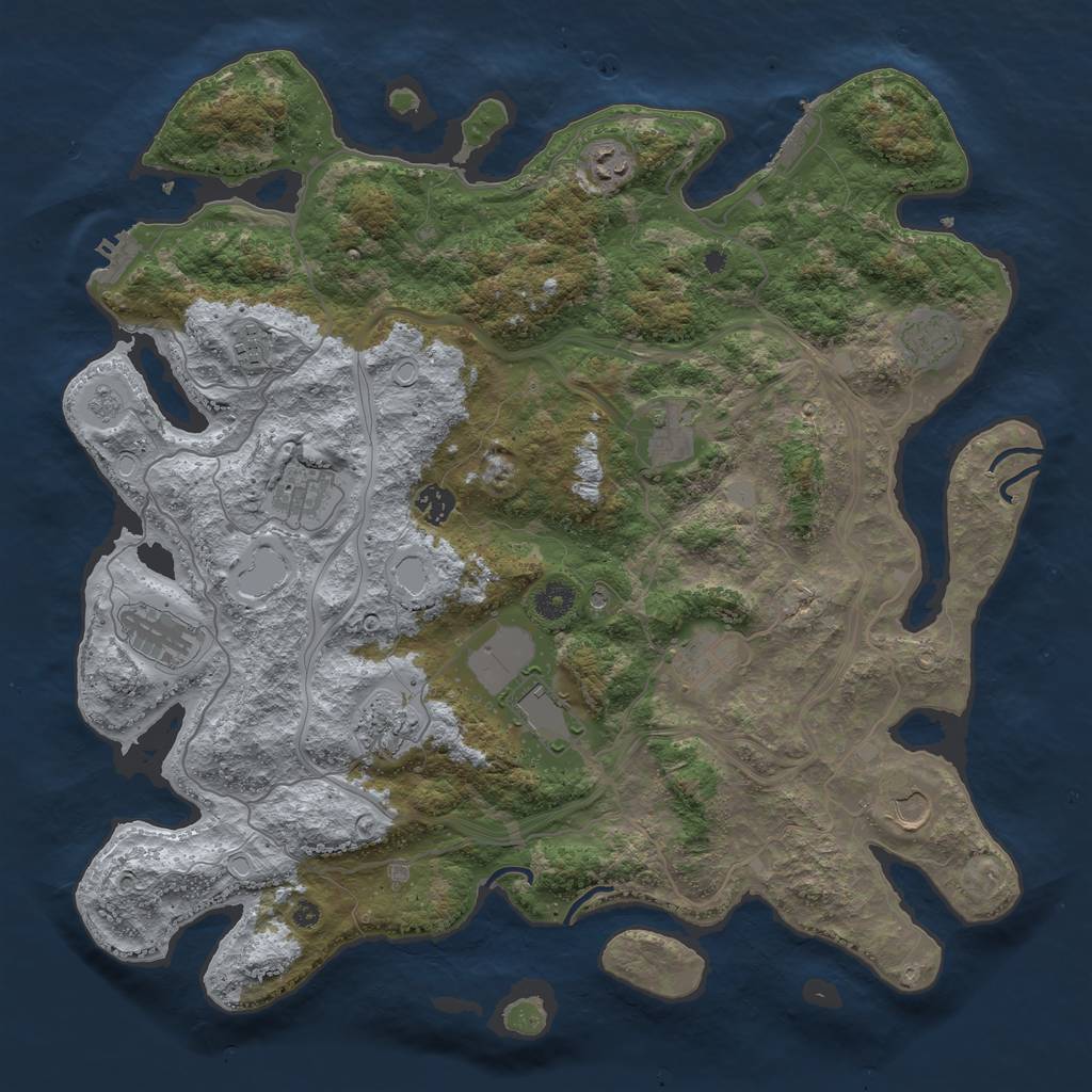 Rust Map: Procedural Map, Size: 4250, Seed: 2075635405, 20 Monuments