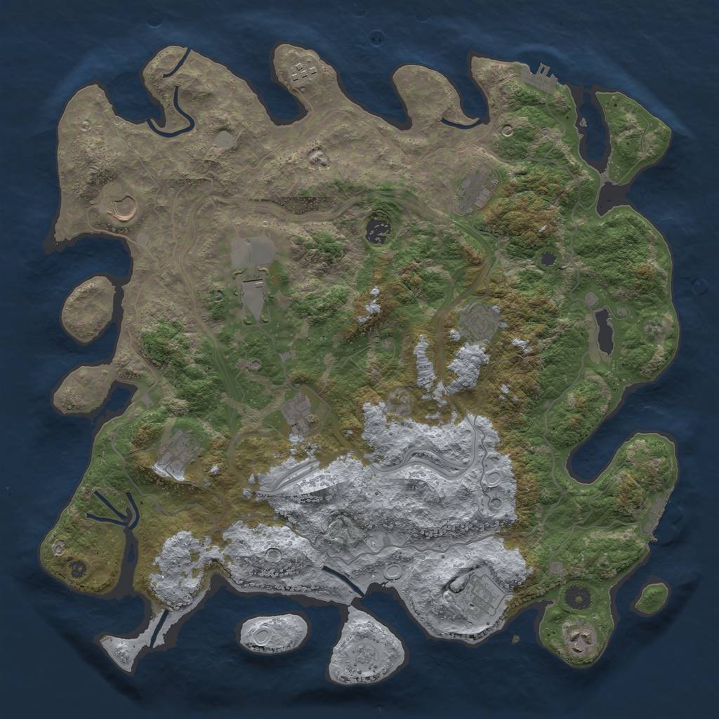Rust Map: Procedural Map, Size: 4250, Seed: 83892, 19 Monuments