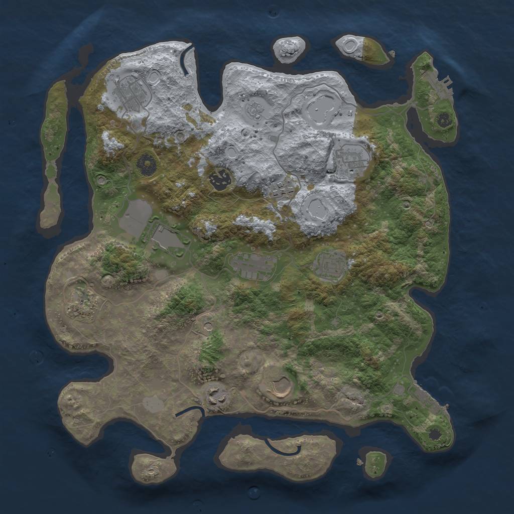 Rust Map: Procedural Map, Size: 3700, Seed: 284690465, 19 Monuments