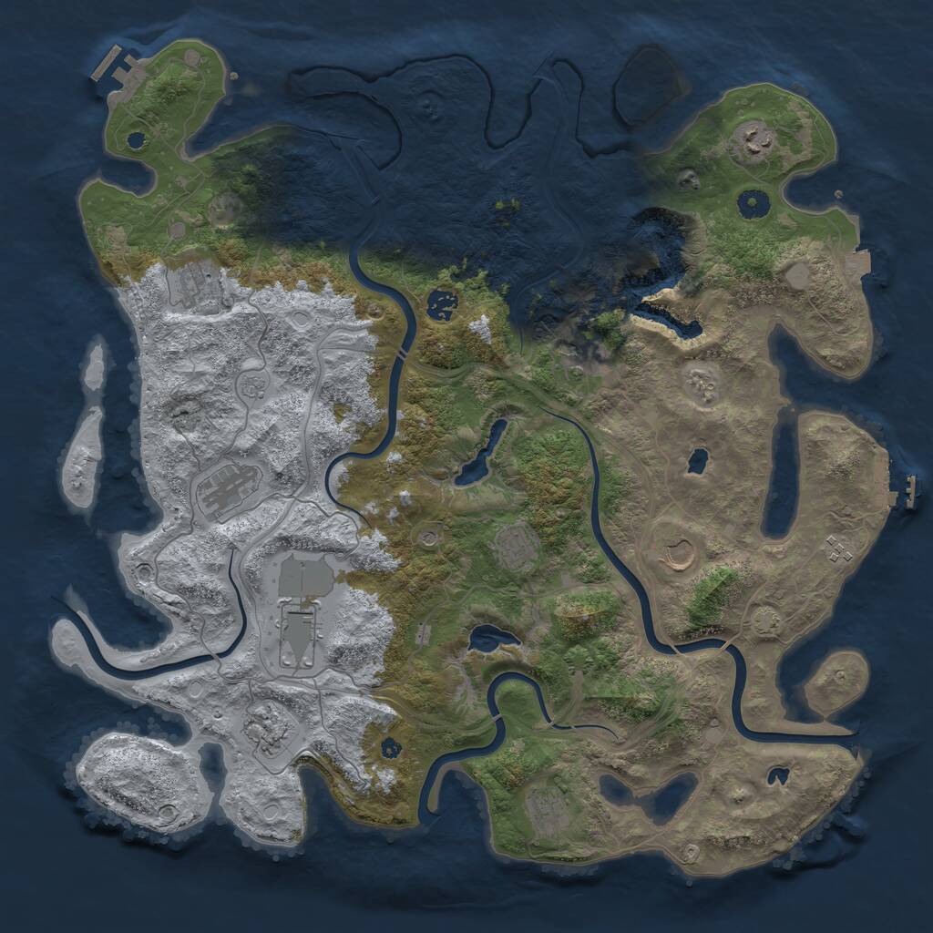 Rust Map: Procedural Map, Size: 4500, Seed: 5885, 17 Monuments