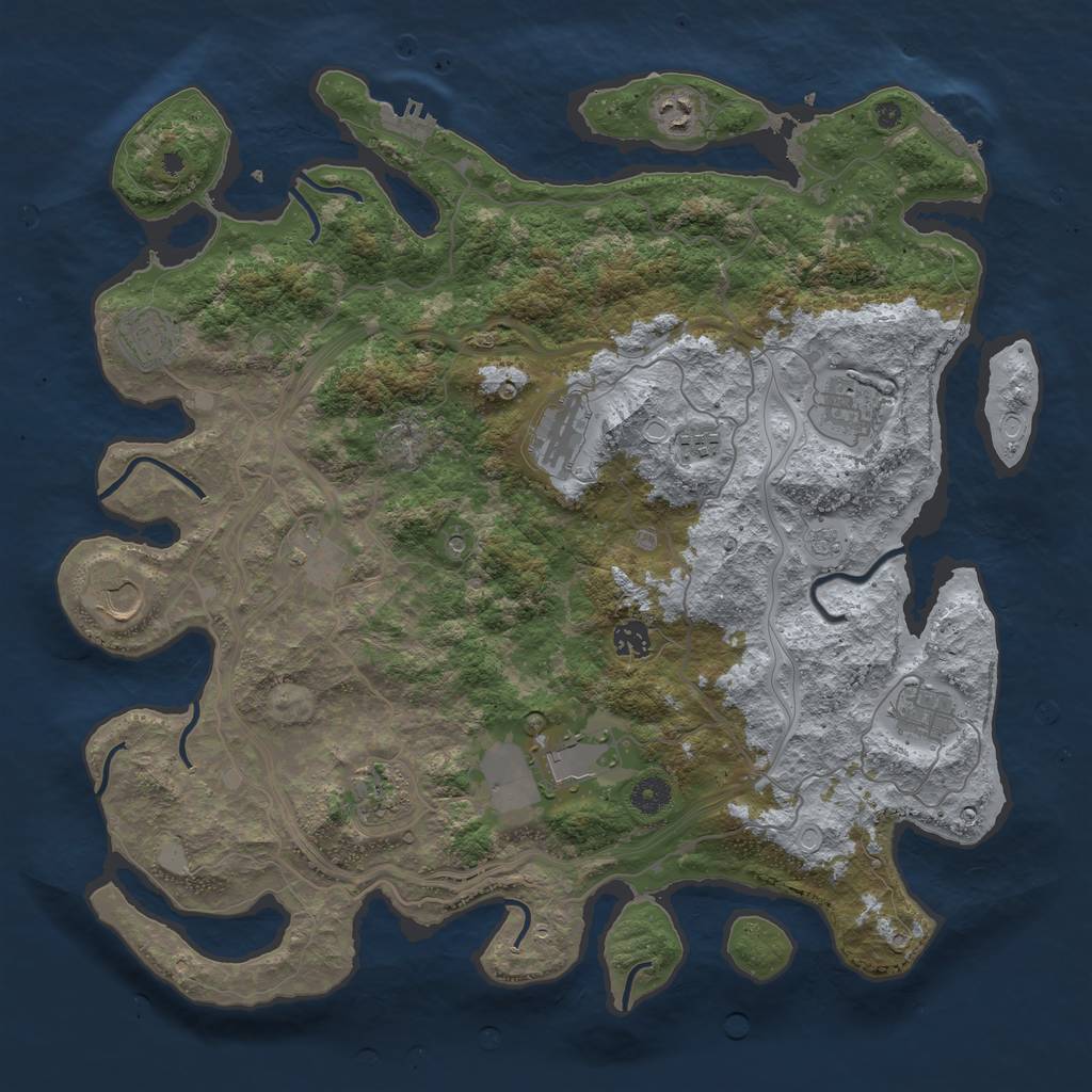 Rust Map: Procedural Map, Size: 4250, Seed: 11965, 20 Monuments