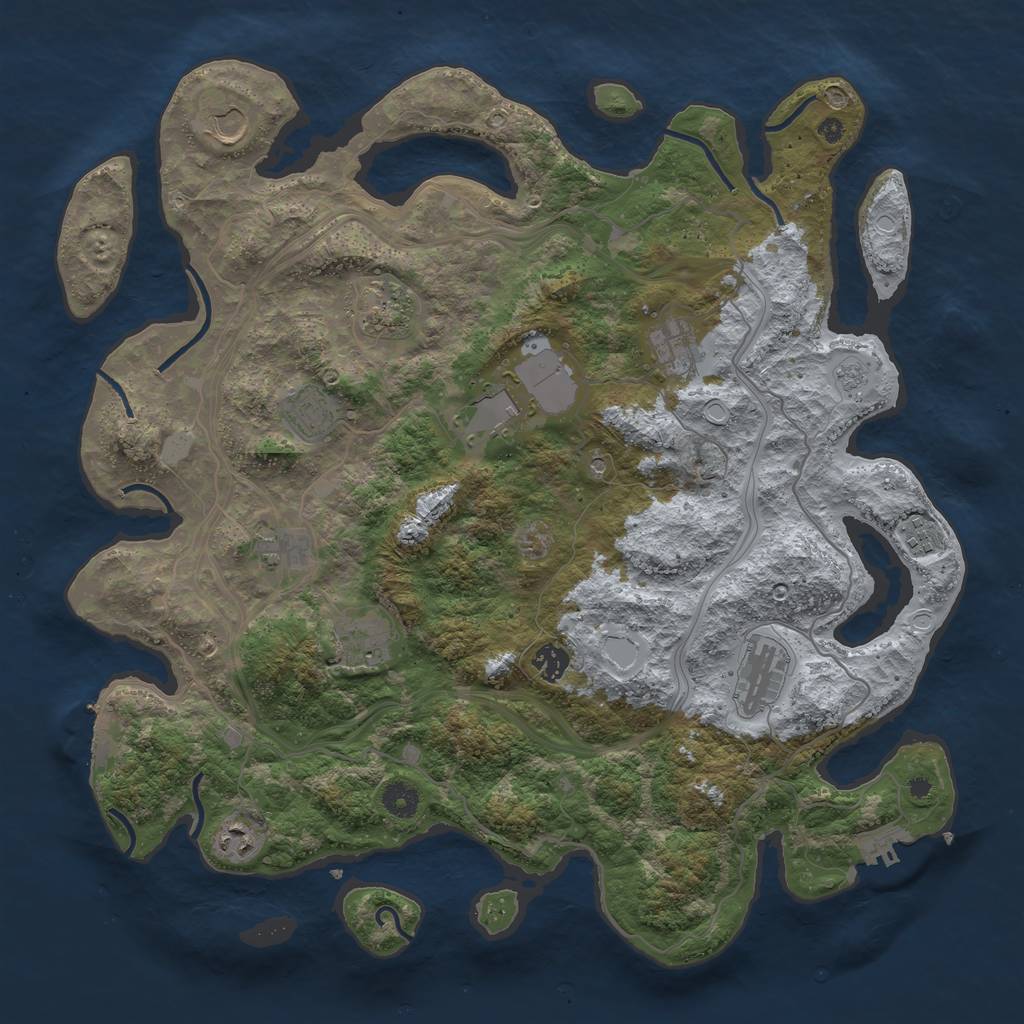 Rust Map: Procedural Map, Size: 4250, Seed: 1002480661, 20 Monuments