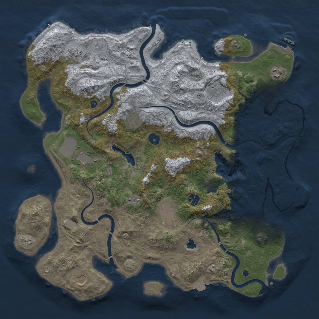 Rust Map: Procedural Map, Size: 4250, Seed: 6580, 15 Monuments