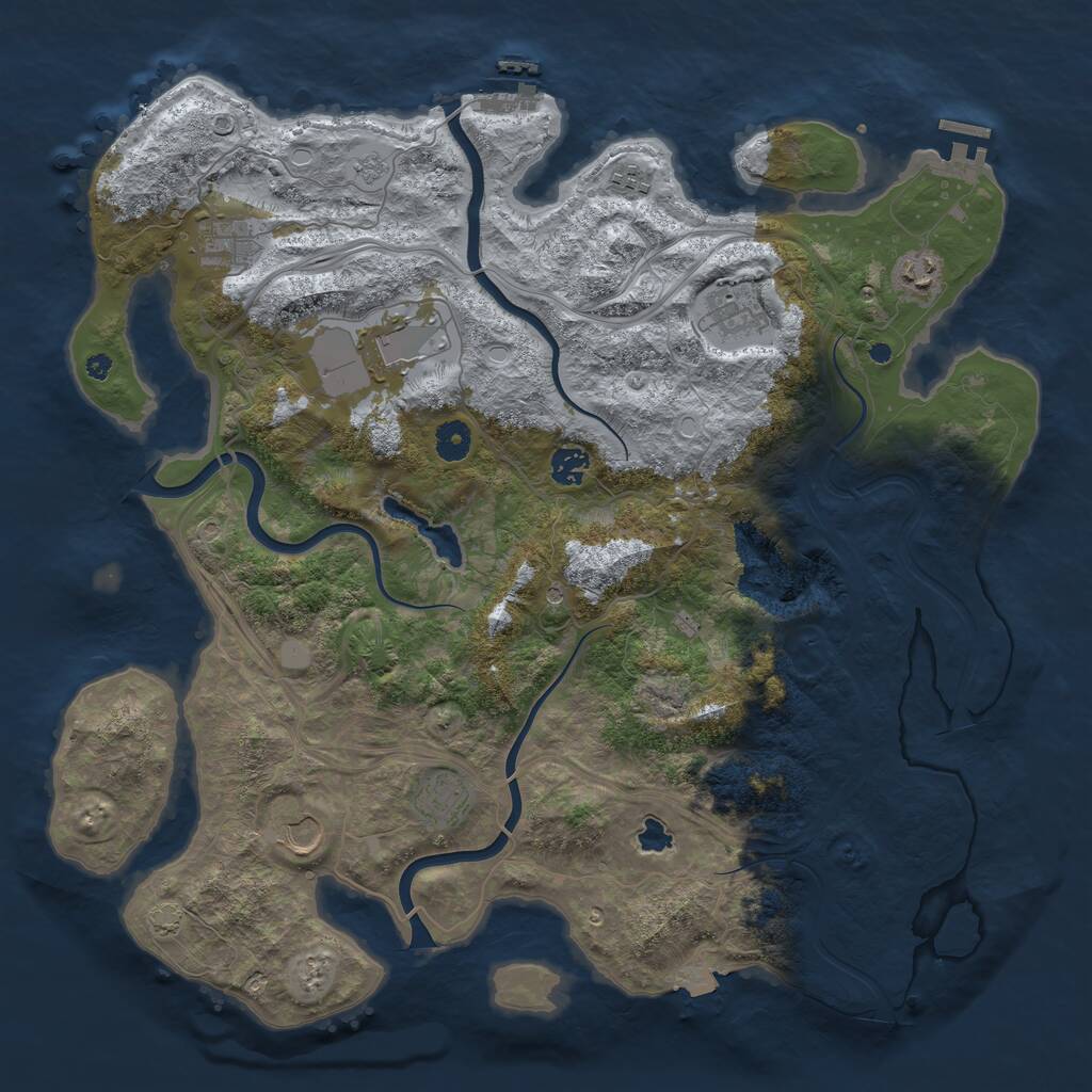 Rust Map: Procedural Map, Size: 4250, Seed: 6580, 14 Monuments