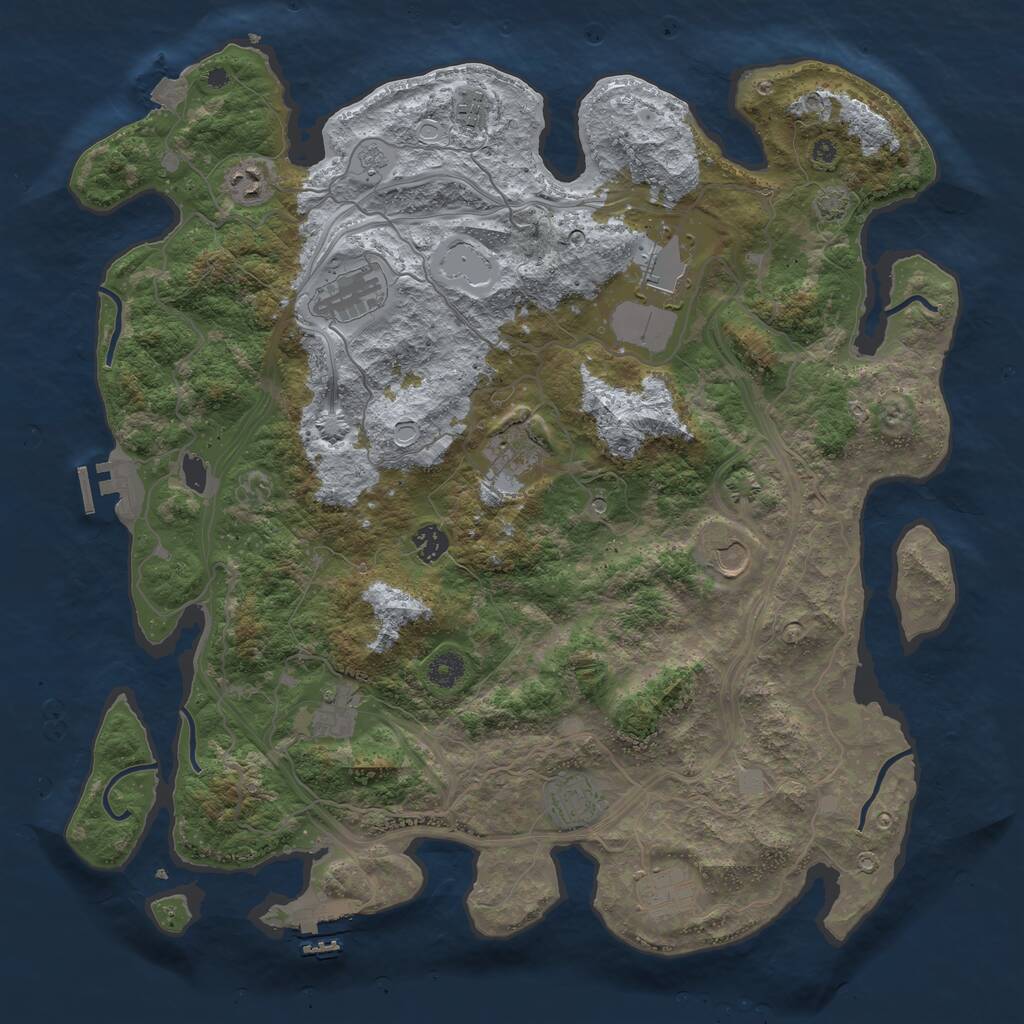 Rust Map: Procedural Map, Size: 4300, Seed: 955768586, 16 Monuments
