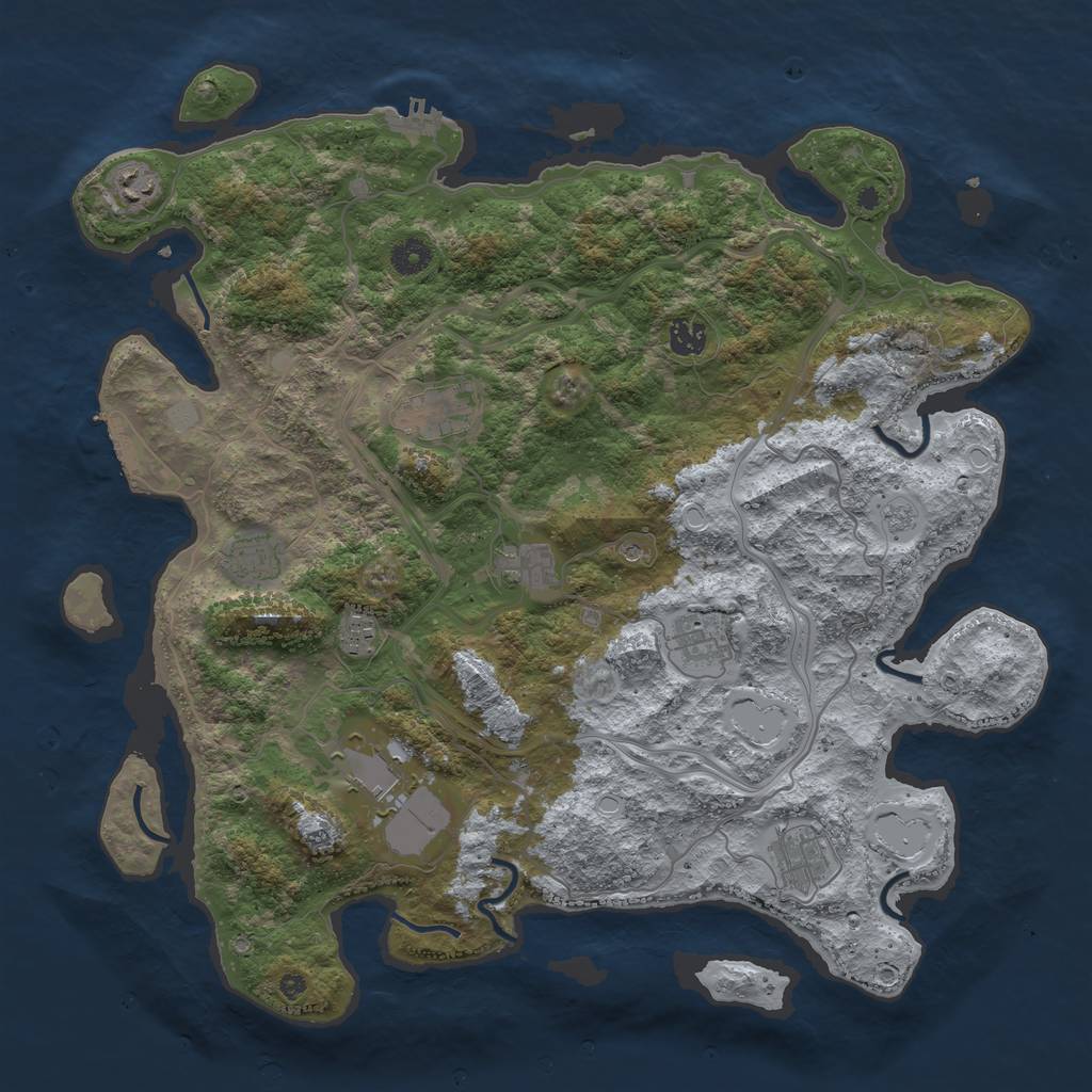 Rust Map: Procedural Map, Size: 4250, Seed: 10506, 18 Monuments