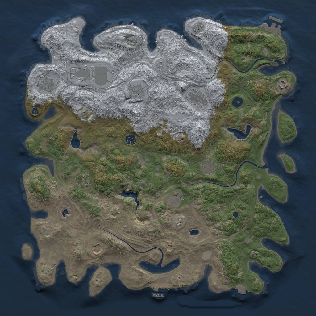 Rust Map: Procedural Map, Size: 4500, Seed: 1578031872, 17 Monuments