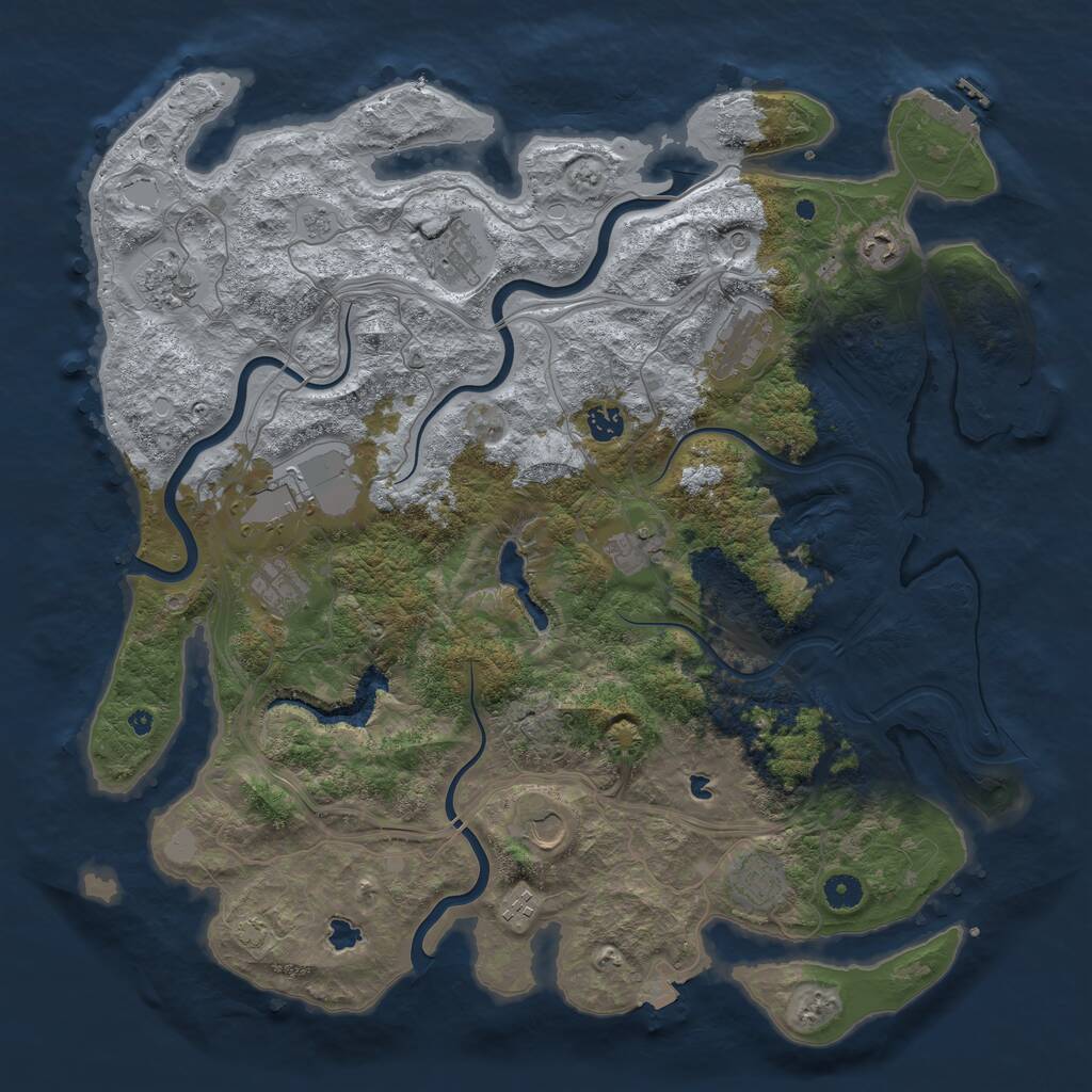 Rust Map: Procedural Map, Size: 4500, Seed: 379194382, 17 Monuments