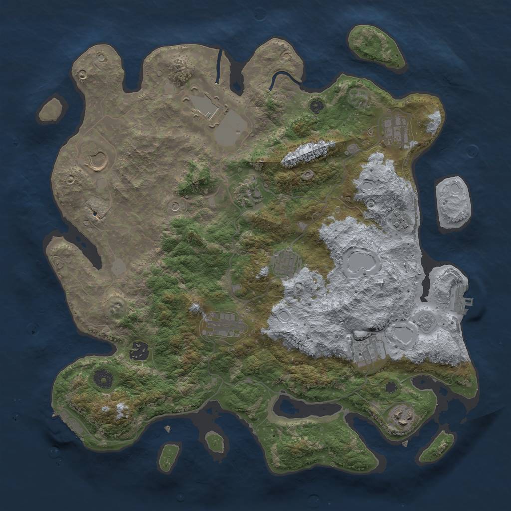 Rust Map: Procedural Map, Size: 3900, Seed: 7676767, 19 Monuments
