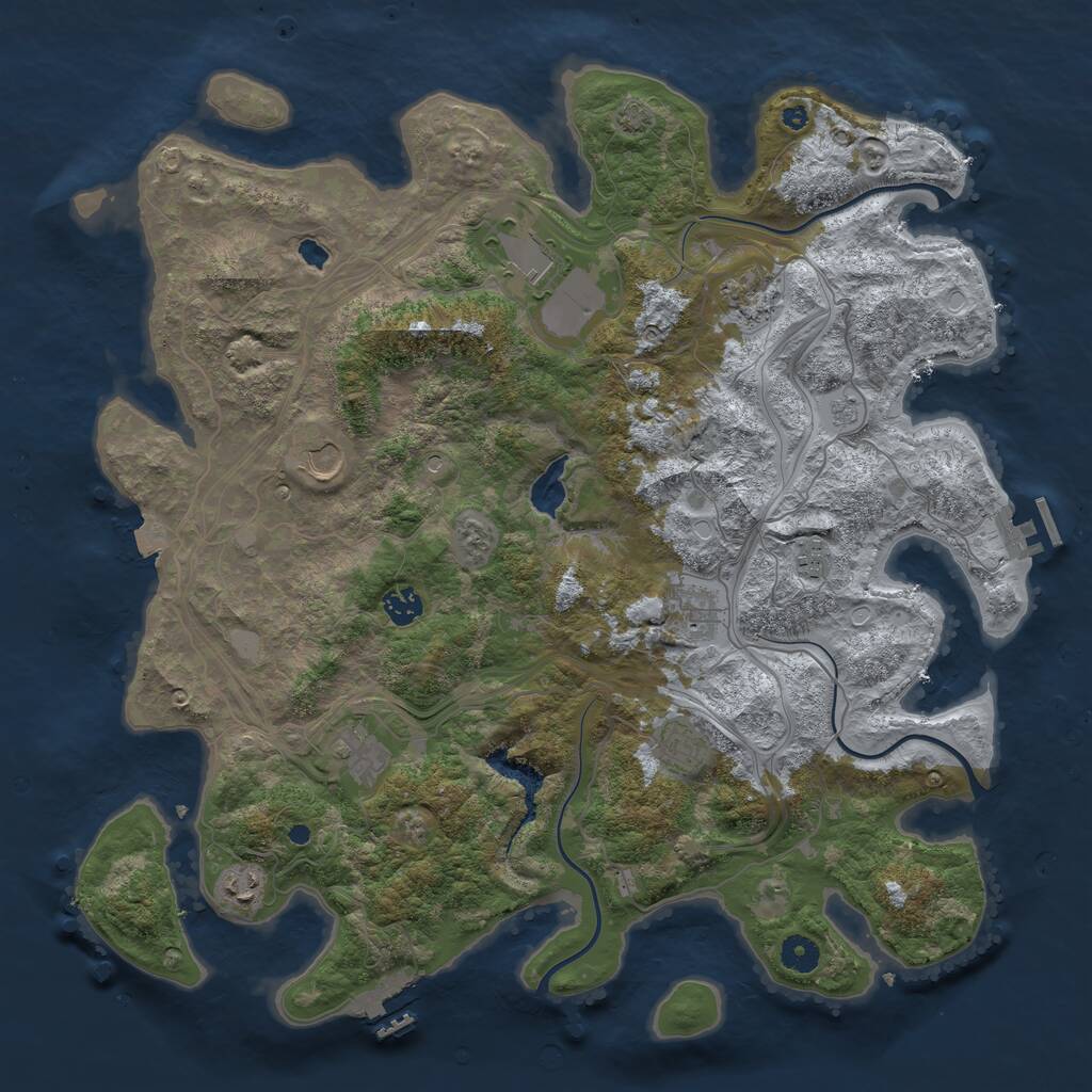 Rust Map: Procedural Map, Size: 4300, Seed: 1205323068, 15 Monuments