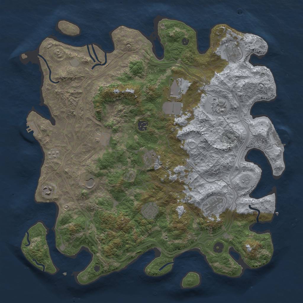 Rust Map: Procedural Map, Size: 4300, Seed: 1205323068, 20 Monuments