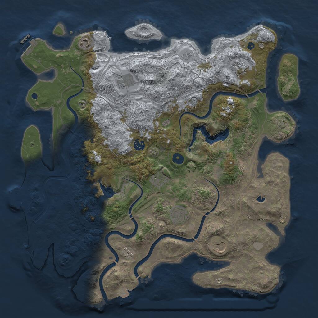 Rust Map: Procedural Map, Size: 4250, Seed: 89989, 14 Monuments