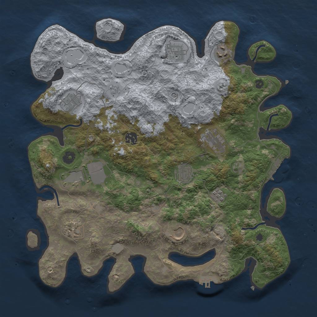 Rust Map: Procedural Map, Size: 3750, Seed: 1578031872, 19 Monuments