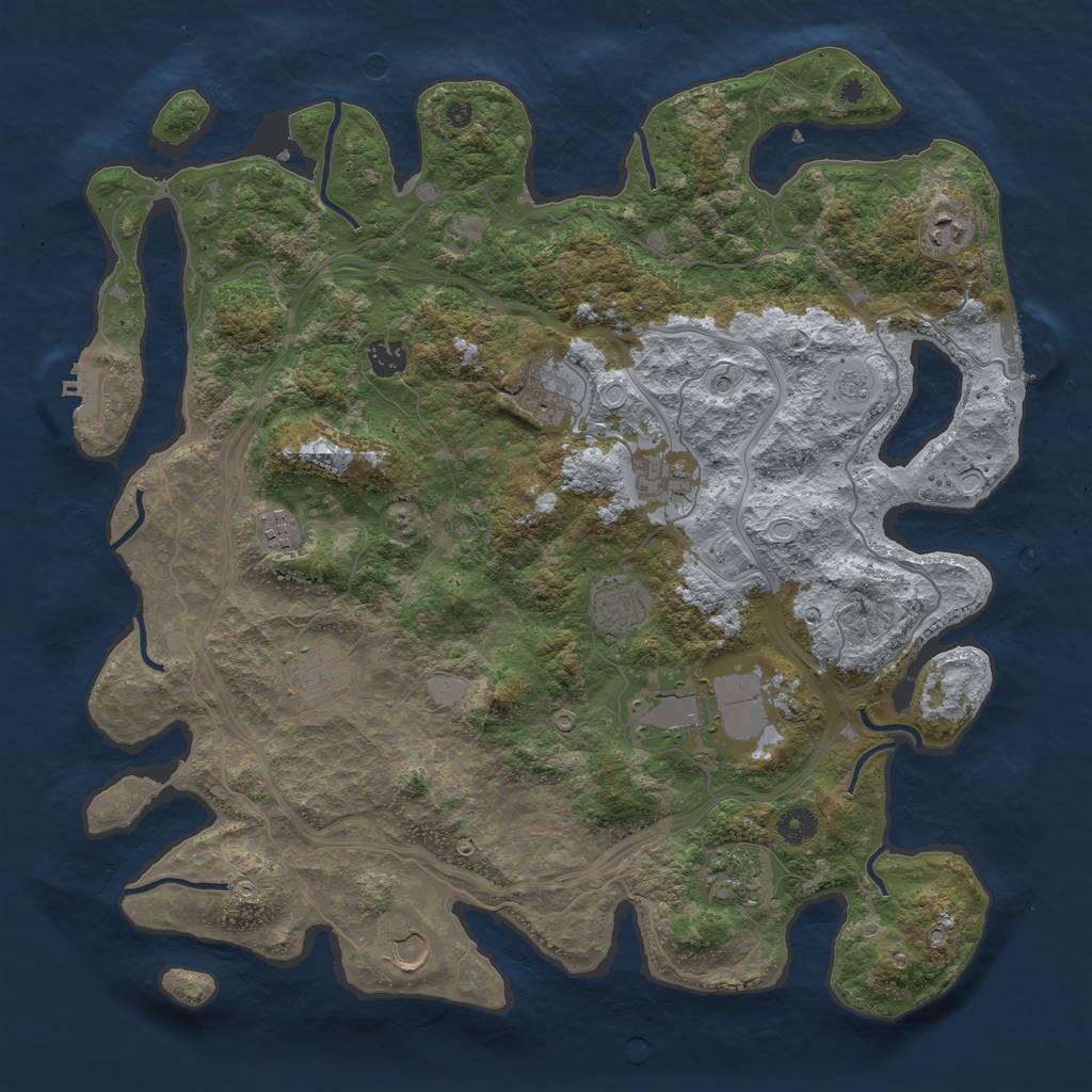 Rust Map: Procedural Map, Size: 4250, Seed: 87968276, 19 Monuments