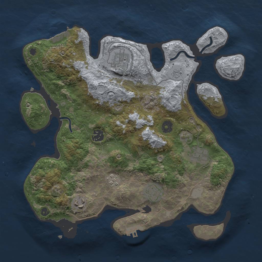 Rust Map: Procedural Map, Size: 3250, Seed: 6221, 15 Monuments
