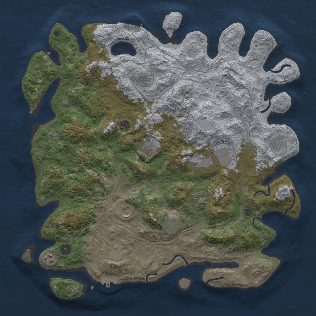 Rust Map: Procedural Map, Size: 4500, Seed: 1600766300, 20 Monuments