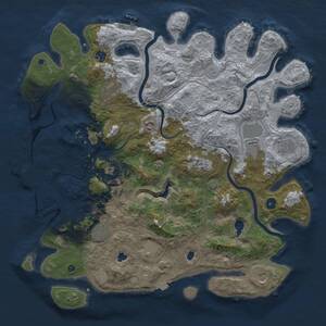 Thumbnail Rust Map: Procedural Map, Size: 4500, Seed: 1600766300, 17 Monuments