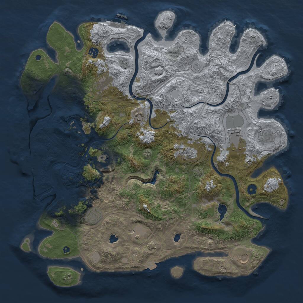 Rust Map: Procedural Map, Size: 4500, Seed: 1600766300, 17 Monuments