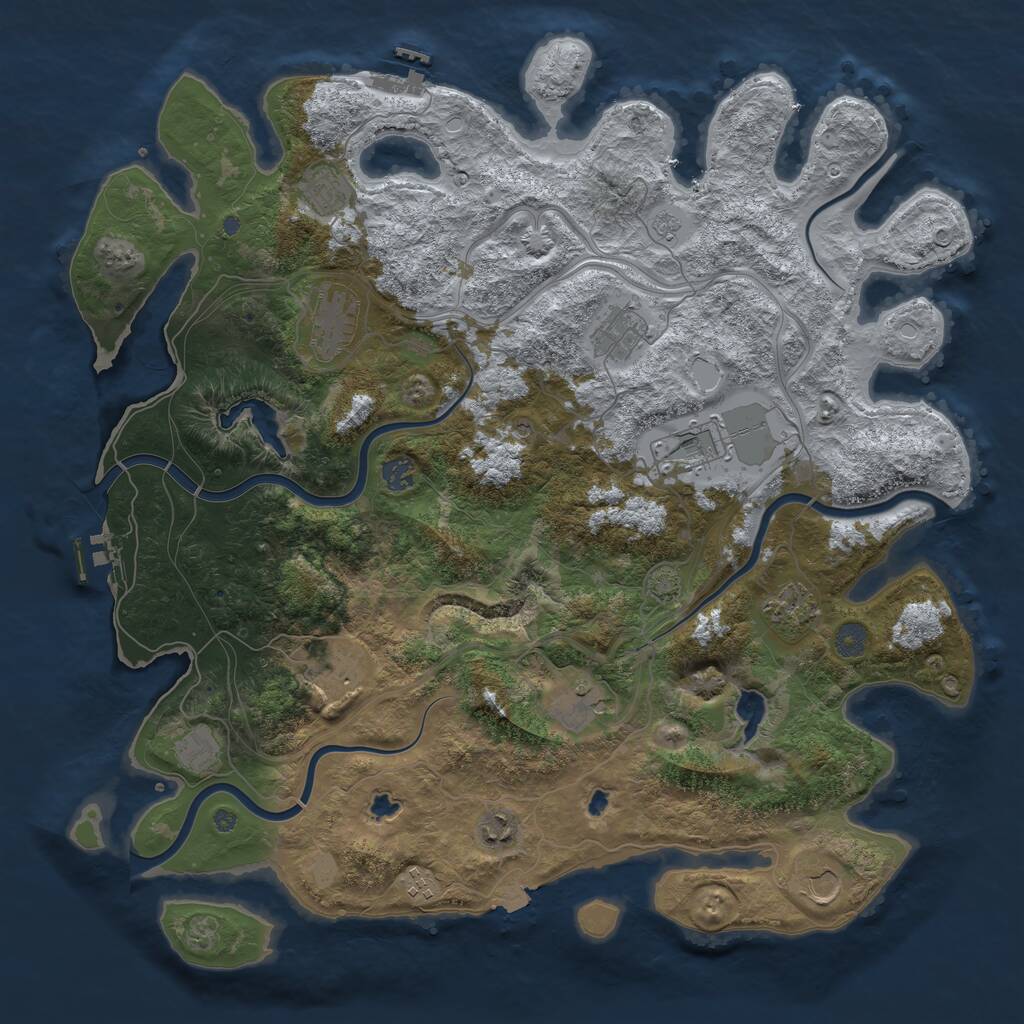 Rust Map: Procedural Map, Size: 4500, Seed: 1600766300, 17 Monuments