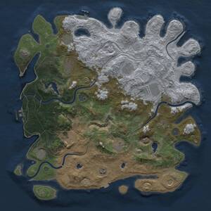 Thumbnail Rust Map: Procedural Map, Size: 4500, Seed: 1600766300, 17 Monuments