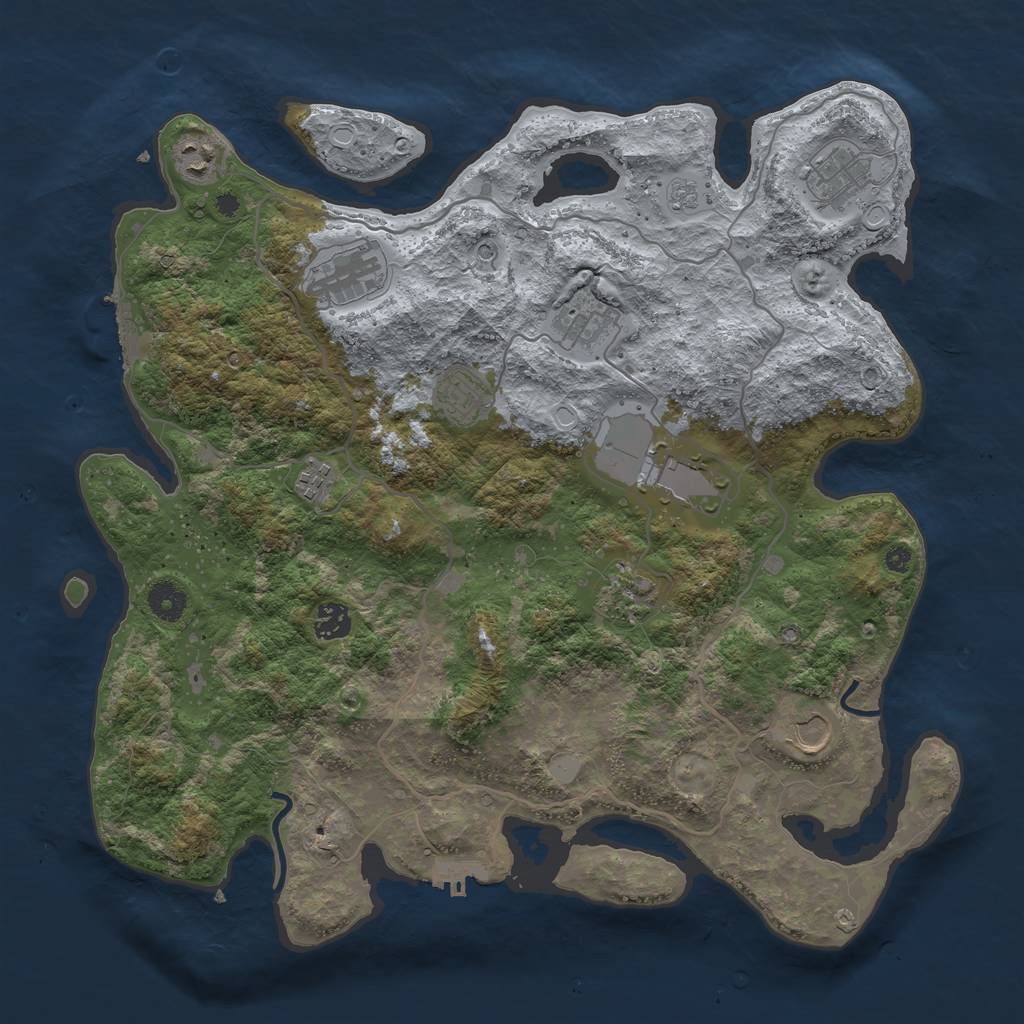 Rust Map: Procedural Map, Size: 4000, Seed: 134235326, 19 Monuments
