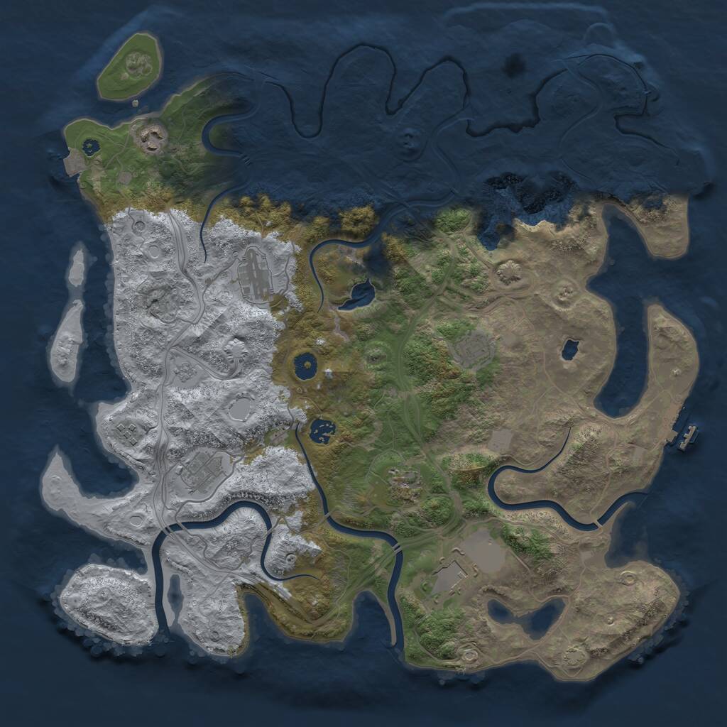 Rust Map: Procedural Map, Size: 4321, Seed: 5885, 14 Monuments
