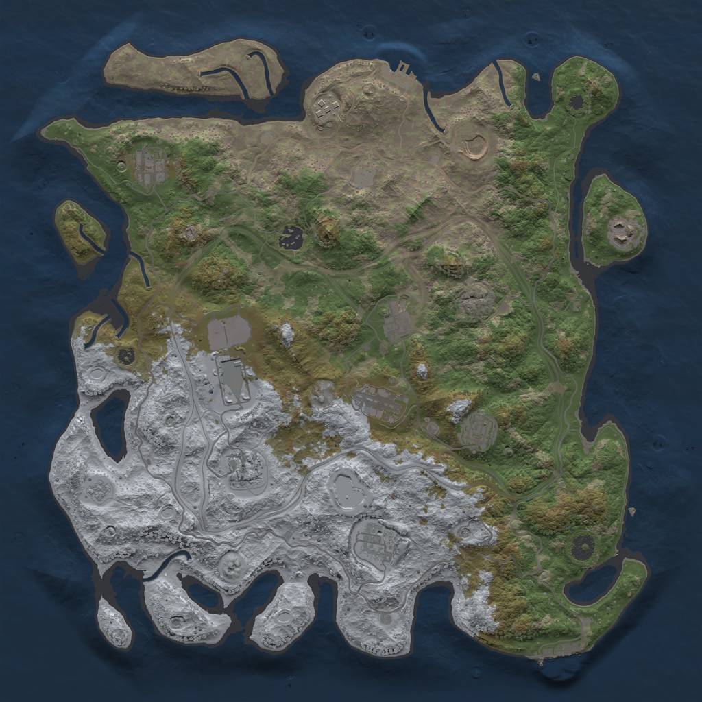 Rust Map: Procedural Map, Size: 4250, Seed: 1900940040, 20 Monuments