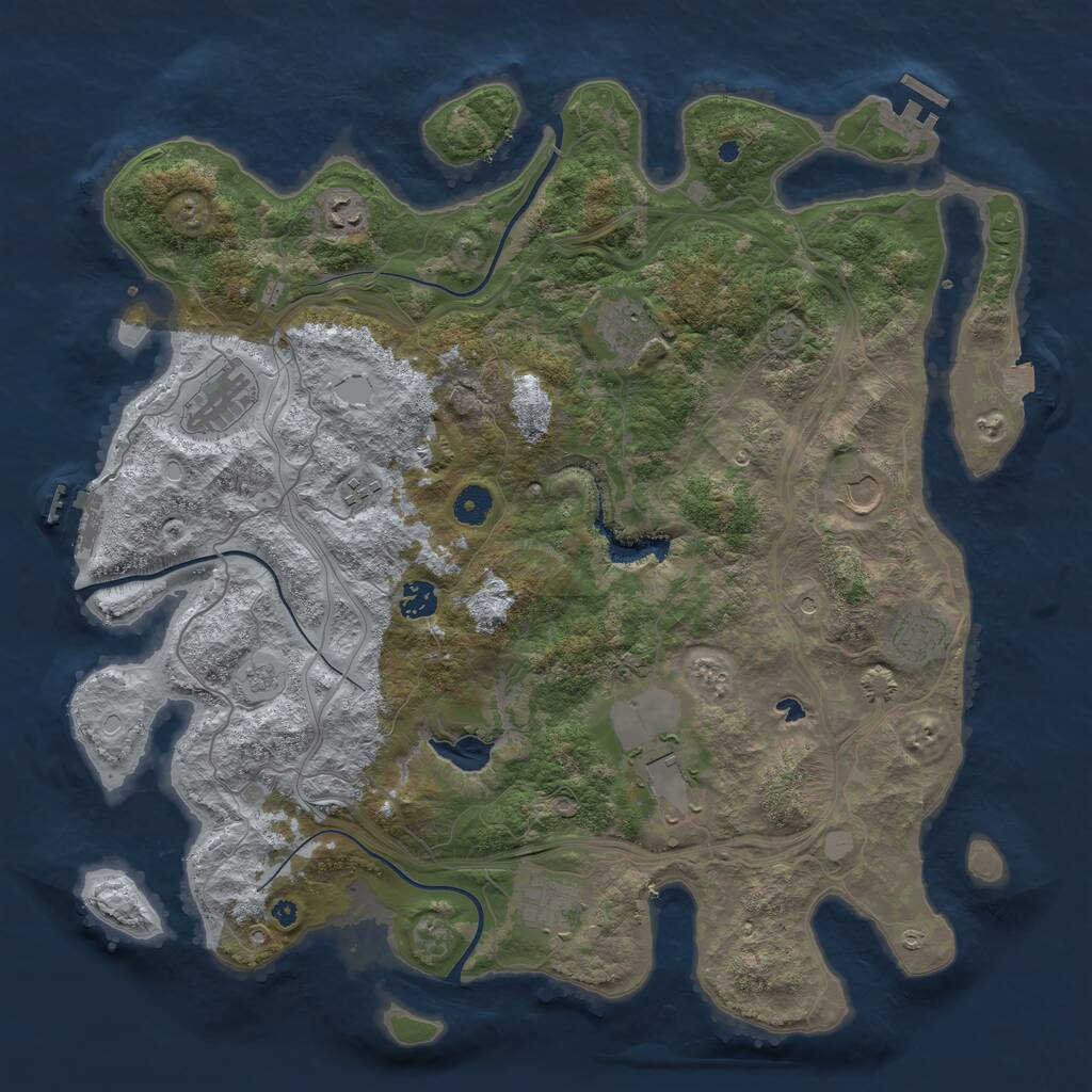 Rust Map: Procedural Map, Size: 4250, Seed: 1161326150, 15 Monuments