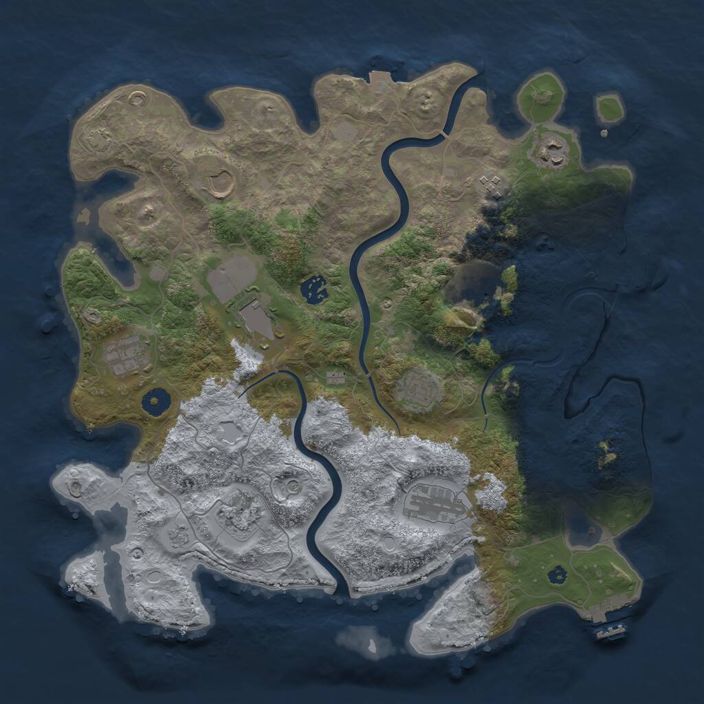 Rust Map: Procedural Map, Size: 3800, Seed: 623325696, 16 Monuments