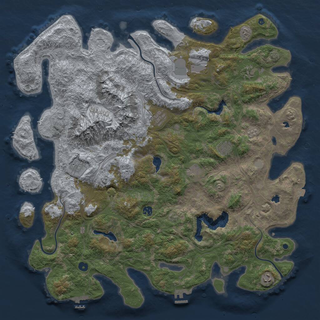 Rust Map: Procedural Map, Size: 5000, Seed: 78963214, 15 Monuments