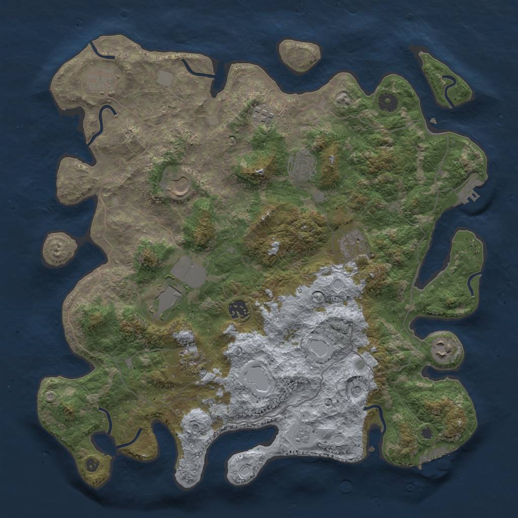 Rust Map: Procedural Map, Size: 4000, Seed: 16911741, 18 Monuments