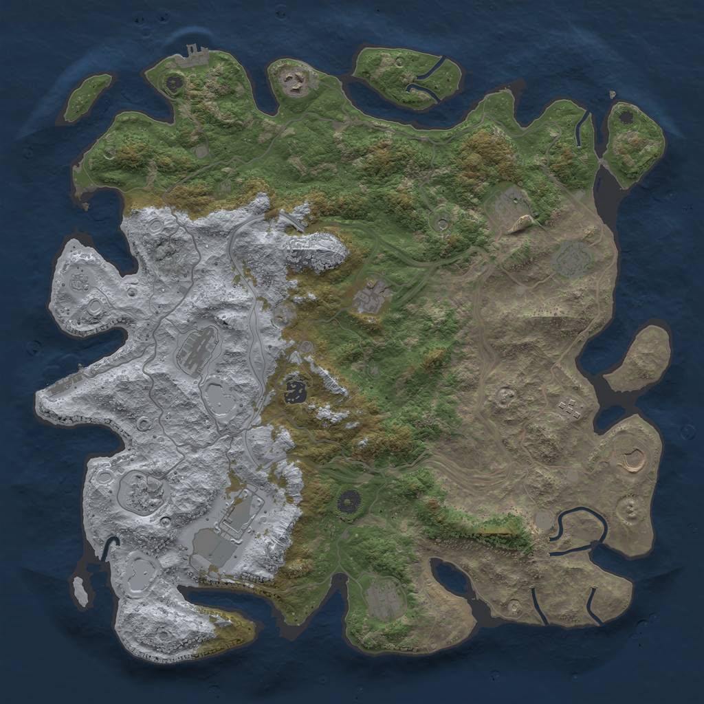 Rust Map: Procedural Map, Size: 4500, Seed: 487005731, 20 Monuments