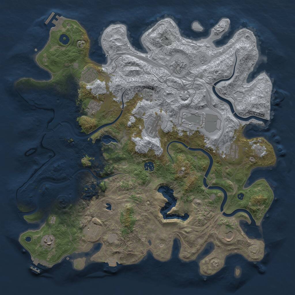 Rust Map: Procedural Map, Size: 4350, Seed: 18848544, 17 Monuments