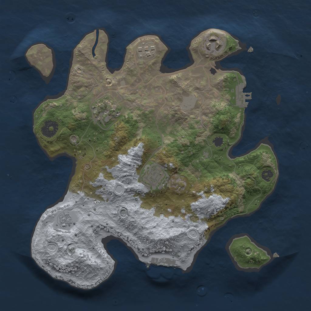 Rust Map: Procedural Map, Size: 2760, Seed: 2147483647, 12 Monuments