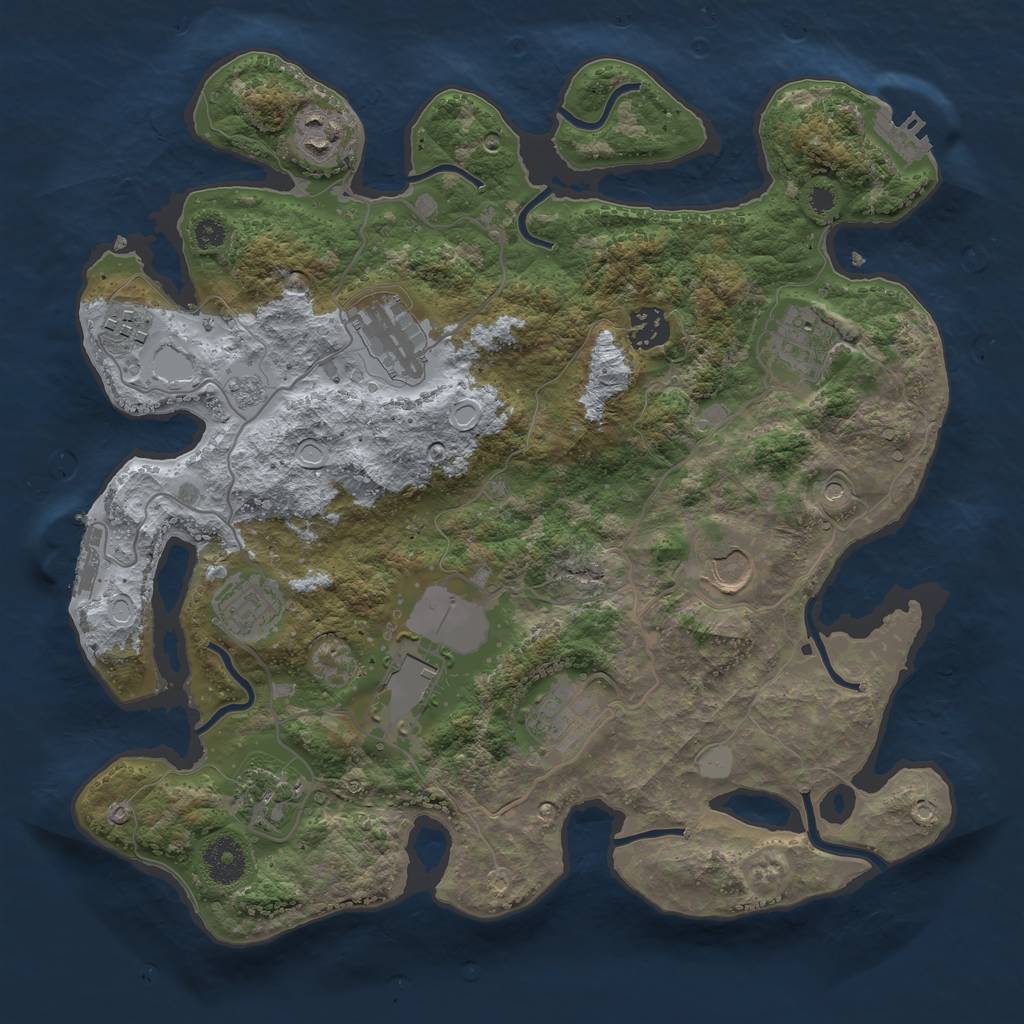 Rust Map: Procedural Map, Size: 3500, Seed: 65775853, 19 Monuments