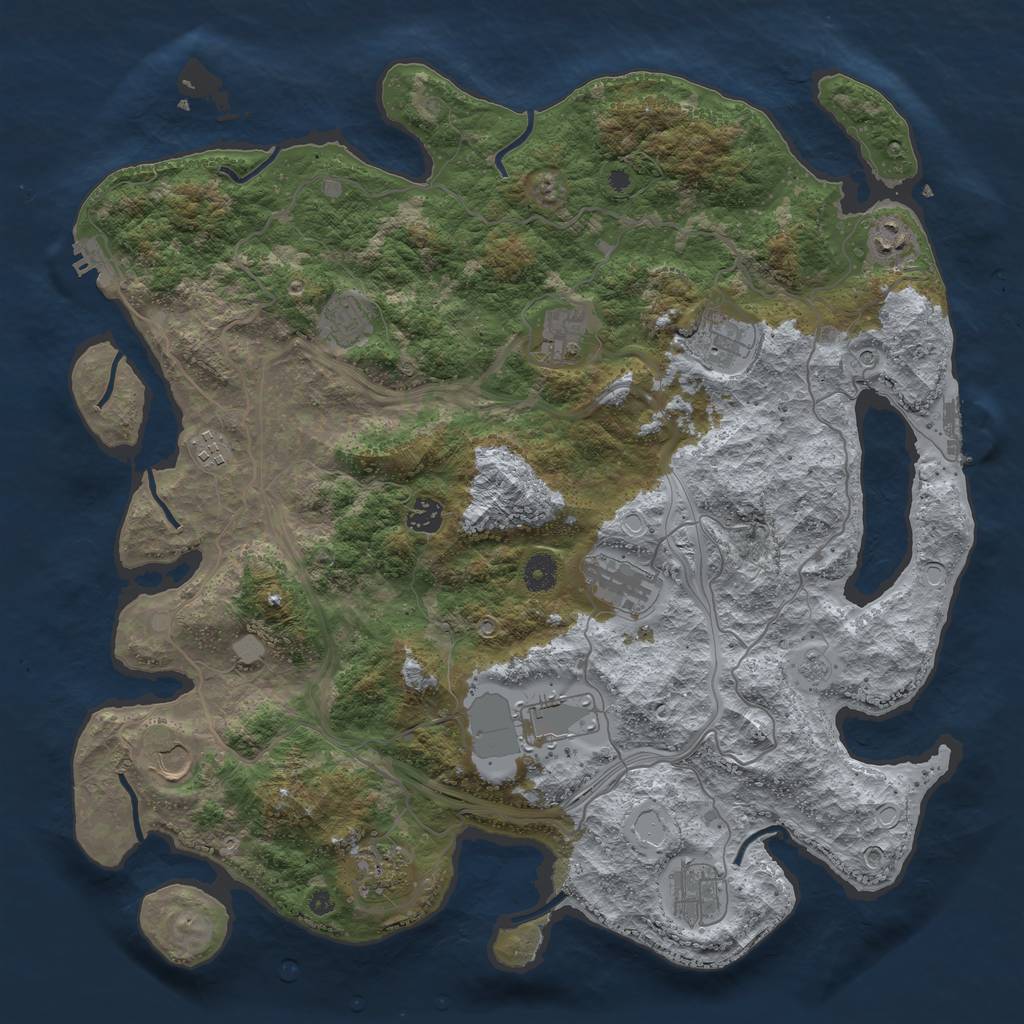 Rust Map: Procedural Map, Size: 4250, Seed: 779718653, 20 Monuments