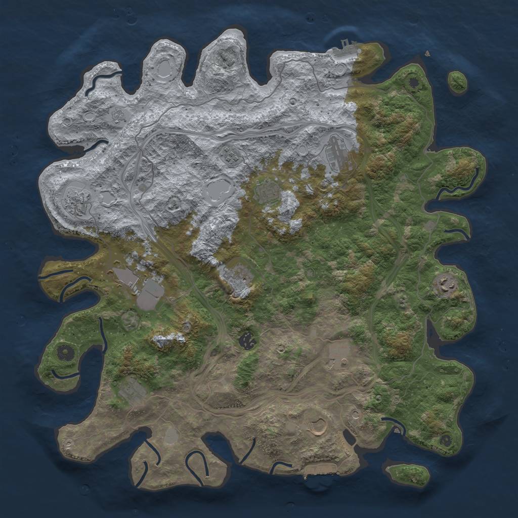 Rust Map: Procedural Map, Size: 4500, Seed: 1916638533, 20 Monuments