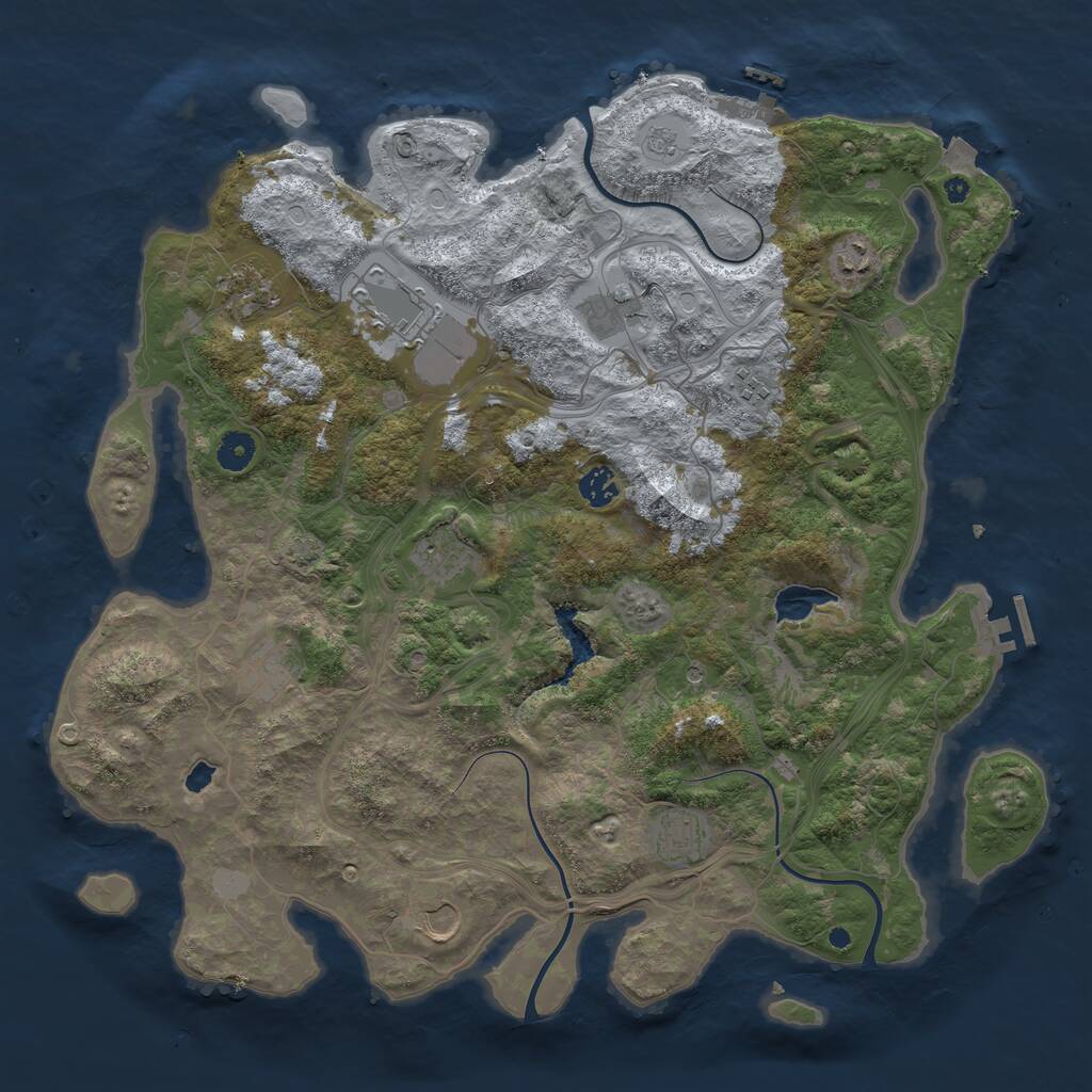 Rust Map: Procedural Map, Size: 4250, Seed: 1225019563, 16 Monuments