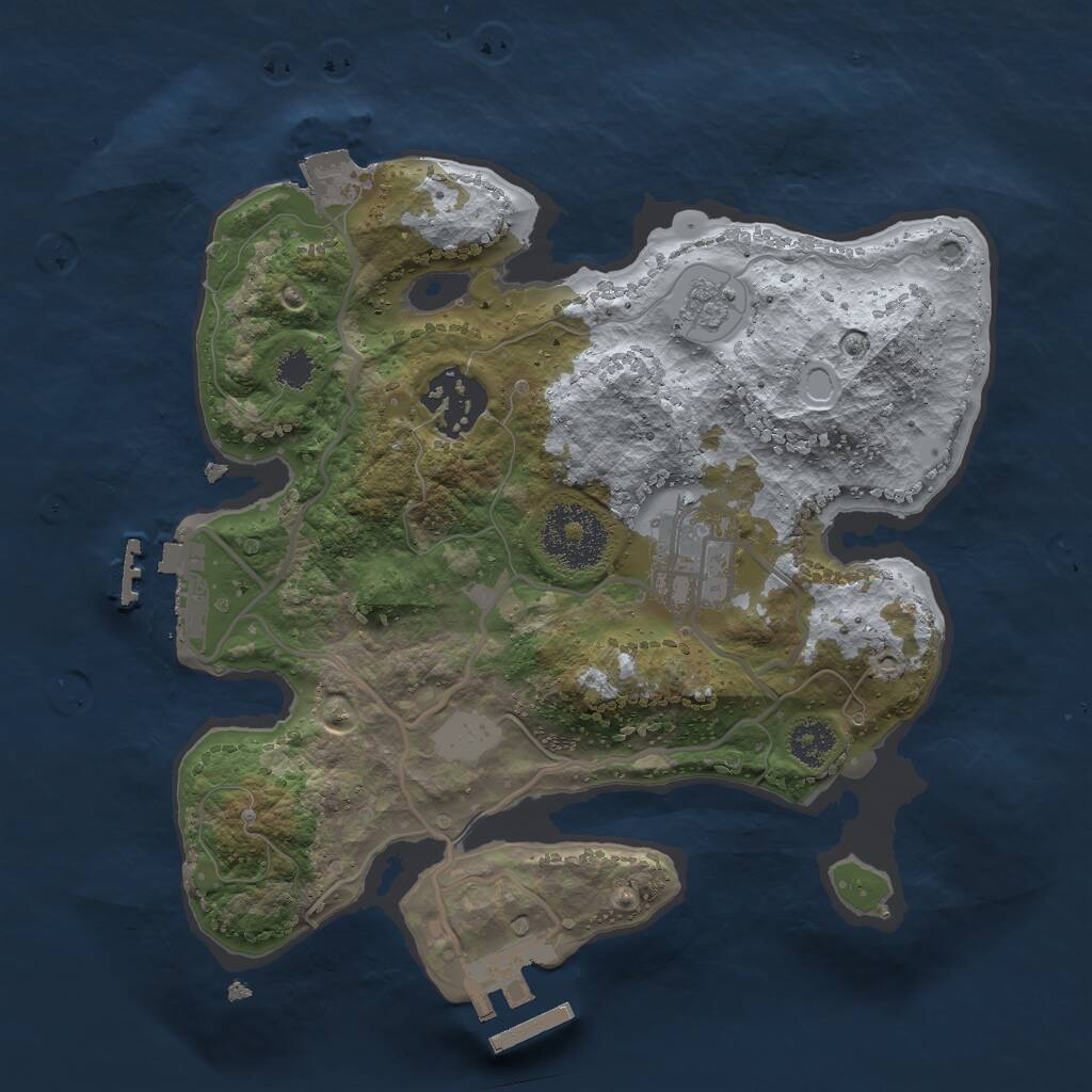 Rust Map: Procedural Map, Size: 2500, Seed: 482708592, 6 Monuments