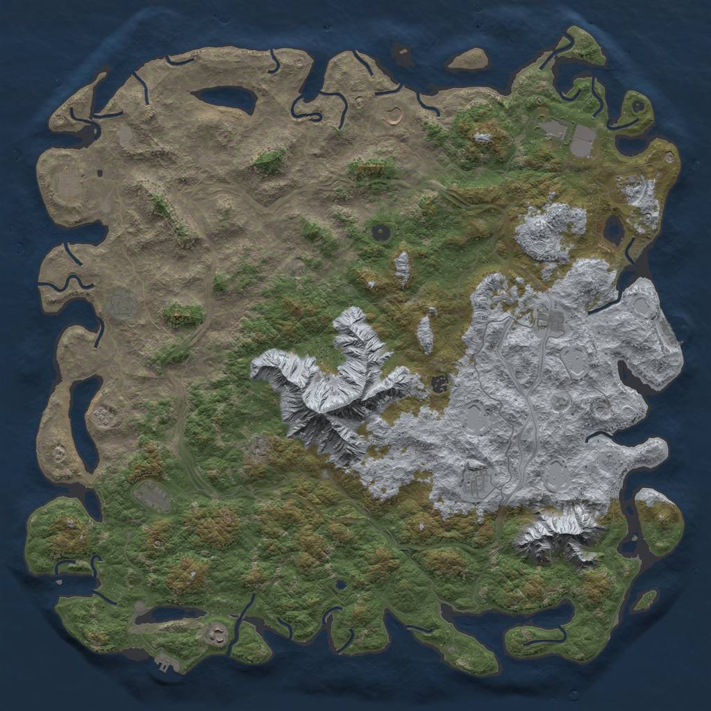 Rust Map: Procedural Map, Size: 6000, Seed: 403900, 20 Monuments