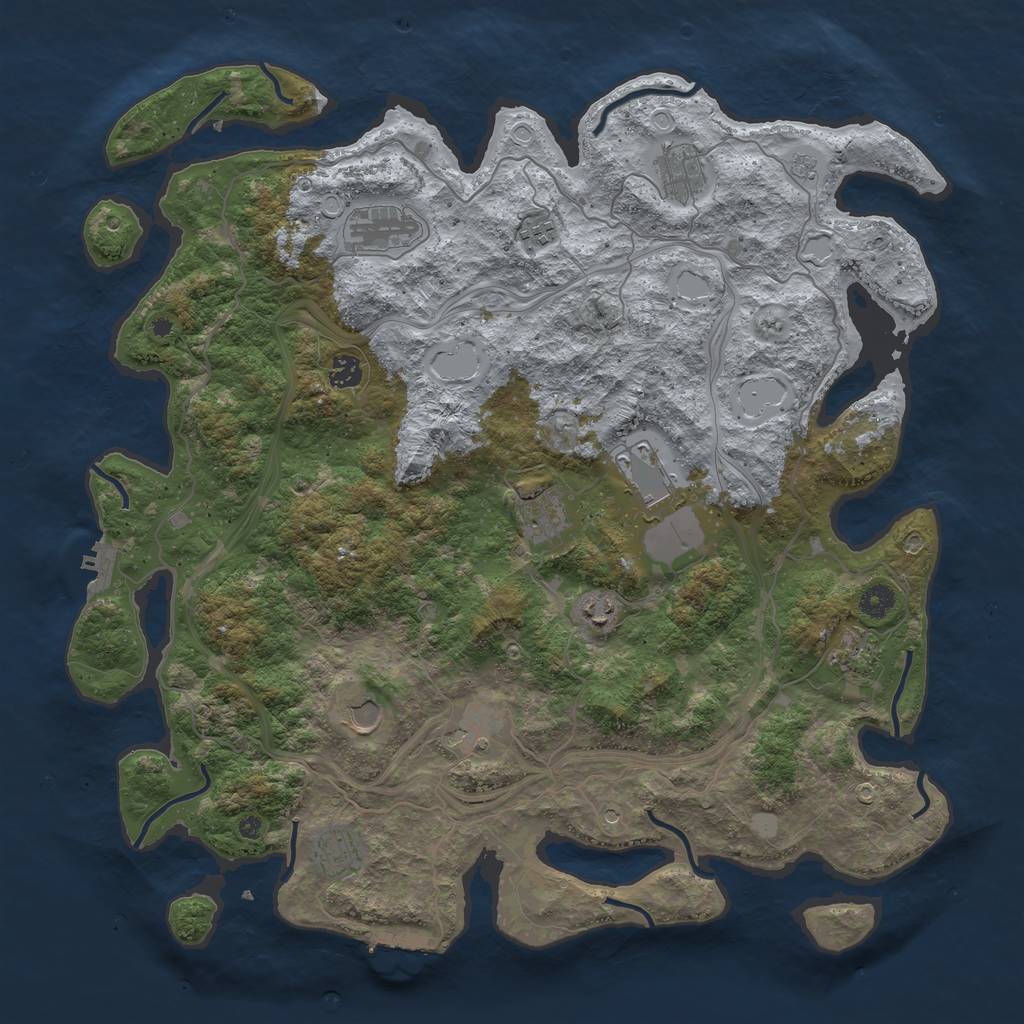 Rust Map: Procedural Map, Size: 4500, Seed: 575071929, 20 Monuments