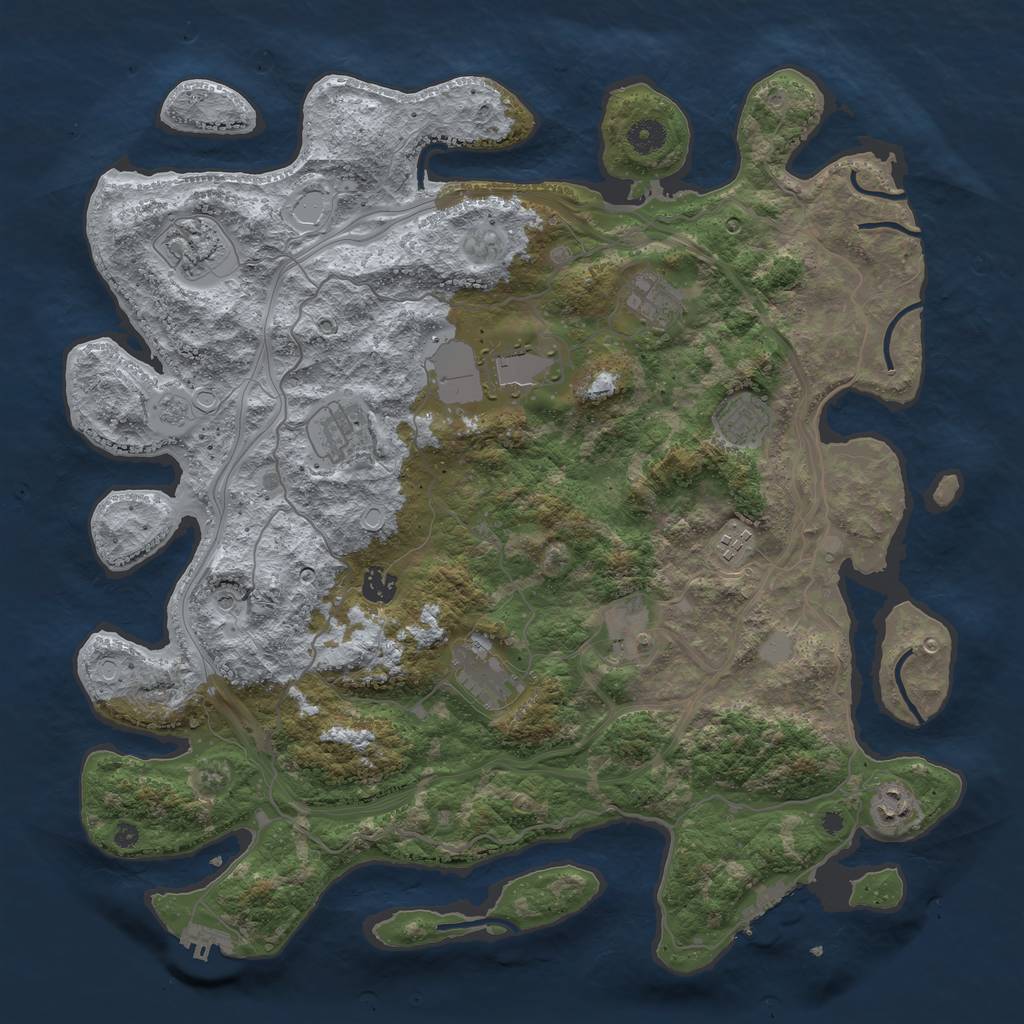 Rust Map: Procedural Map, Size: 4250, Seed: 1381182910, 19 Monuments